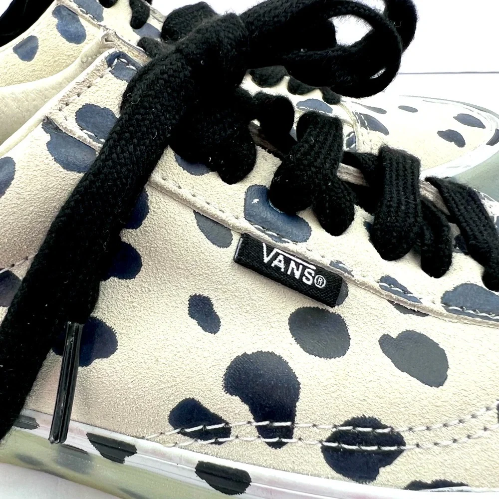 VANS OLD SKOOL NS VLT LX DALMATION, UPPER LEATHER, CRAM & BLACK, M 7.5, W 8.5